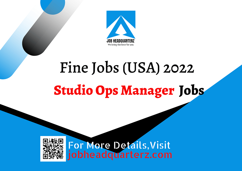 Studio Ops Manager Jobs In USA 